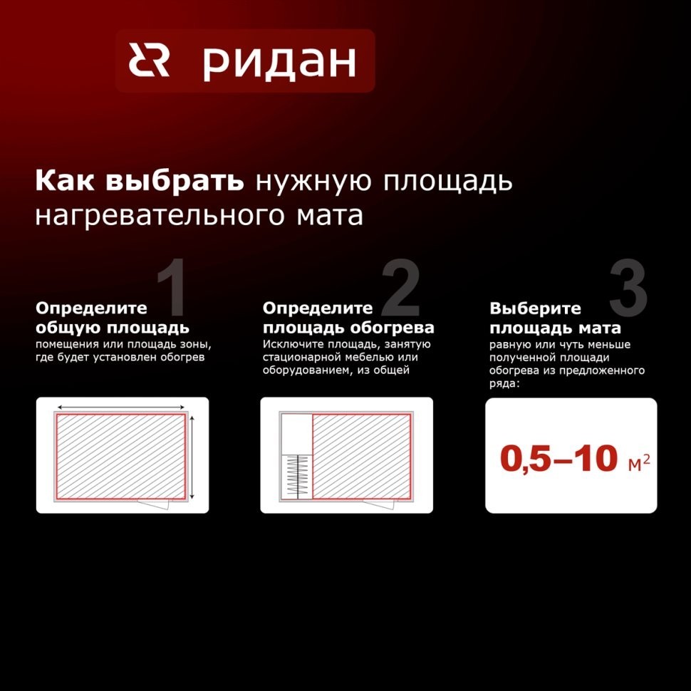 Нагревательный мат Ридан TF-200 8м2