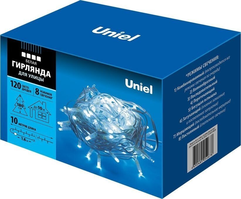 Новогодняя гирлянда Uniel ULD-S1000-120/DWA WARM WHITE IP67 UL-00007841