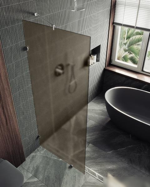 Душевая стенка MaybahGlass 79x195 MGD-265-4 (бронзовое матовое стекло/хром глянцевый)