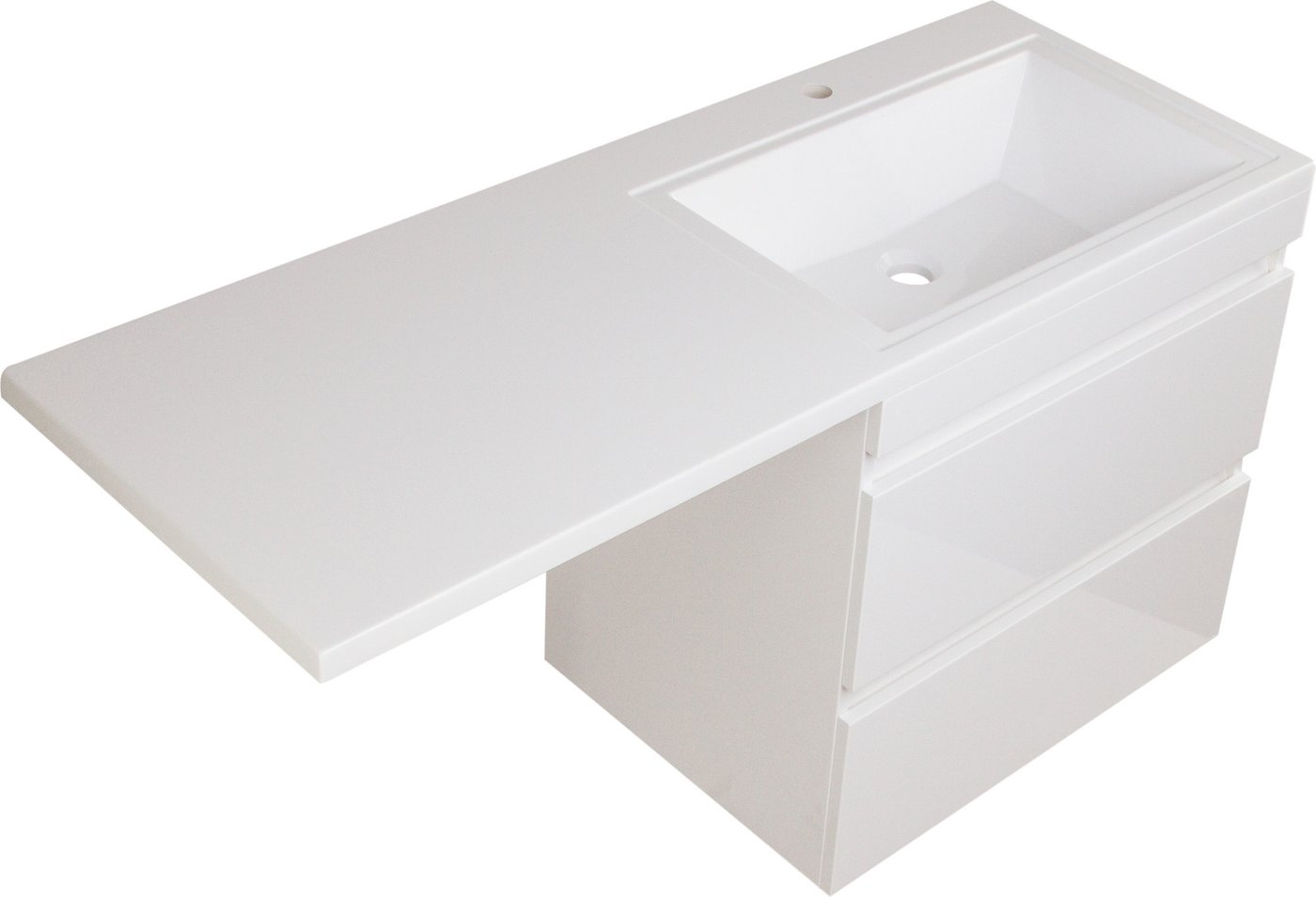 Symbolite Тумба с умывальником Даллас 150 Люкс Plus 2 ящика + Даллас 150x48.2 (подвесная, правый, эмаль белый)