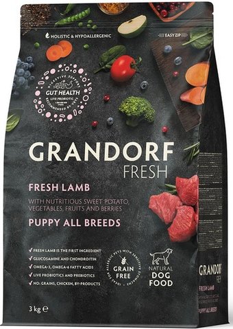 Сухой корм для собак Grandorf Fresh Puppy All Breeds (с ягненком и бататом) 3 кг