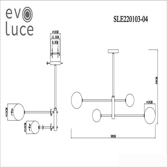 Подвесная люстра Evoluce Arcola SLE220103-04