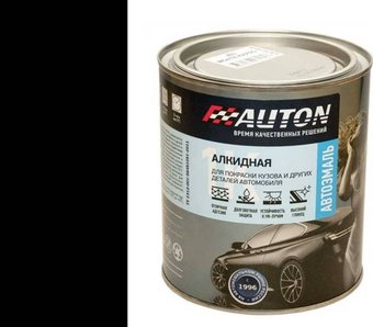 Автомобильная краска Auton алкидная - Черная матовая - банка. 800 мл