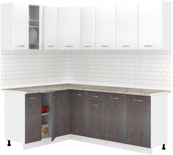 Готовая кухня Кортекс-мебель Корнелия Лира 1.5x2.1 (дуб сонома/венге/марсель)