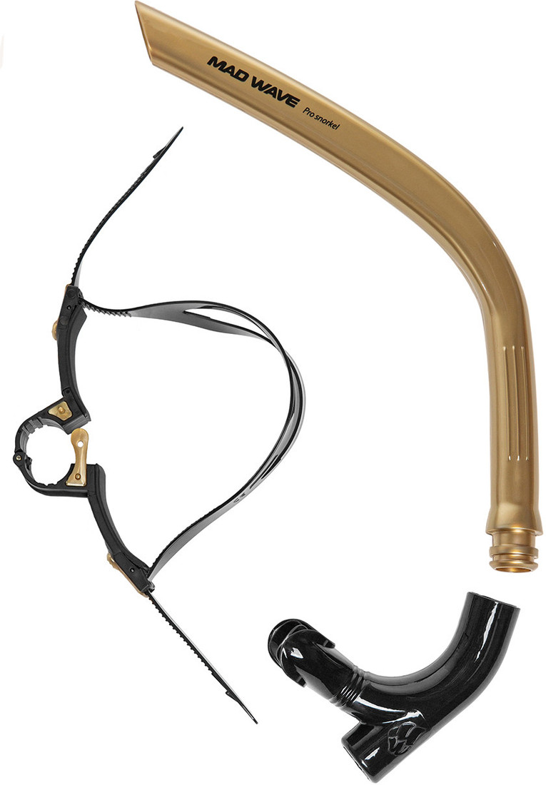 Трубка для плавания Mad Wave Pro Snorkel (золото)