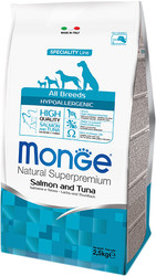 Корм для собак Monge All Breeds Hypoallergenic Salmon and Tuna 2.5 кг