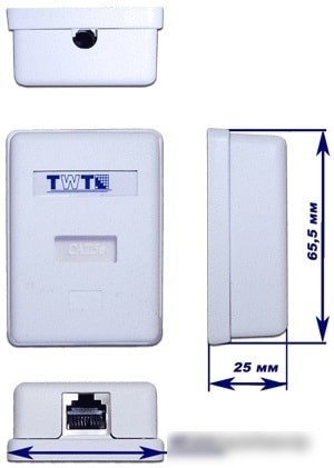 Розетка компьютерная TWT TWT-SM2-4545/S-WH