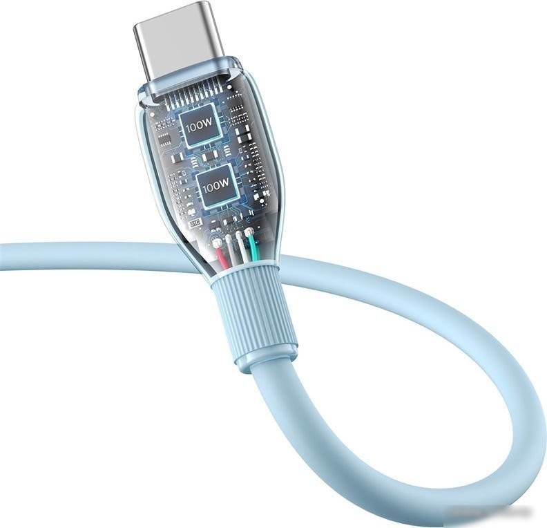 Кабель Baseus Pudding Series USB Type-C - USB Type-C (1.2 м, голубой)