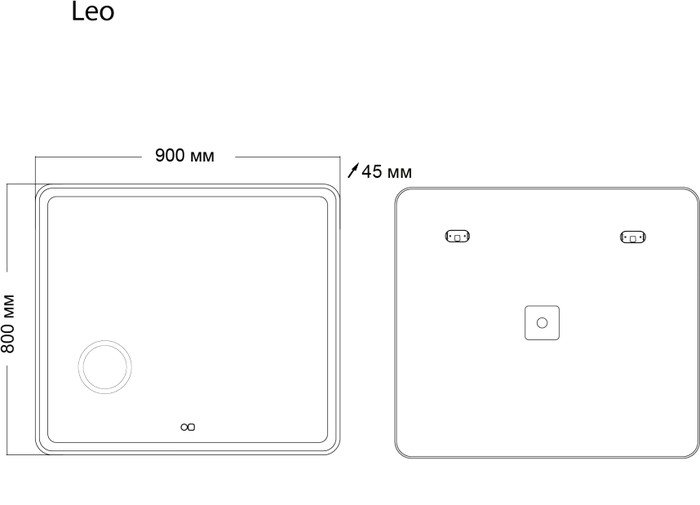 Мебель для ванных комнат Grossman Зеркало Leo LED 90x80 169080