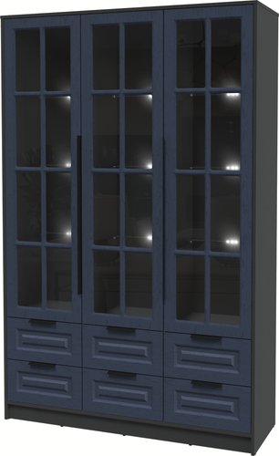 Шкаф-витрина Интерлиния Концепт КТ-ШВ3 с подсветкой Деко (антрацит/дуб королевский)