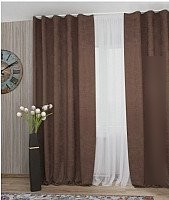 Комплект штор Delfa СШД-050 Flowers Shinil/106 (160x250, шоколад)