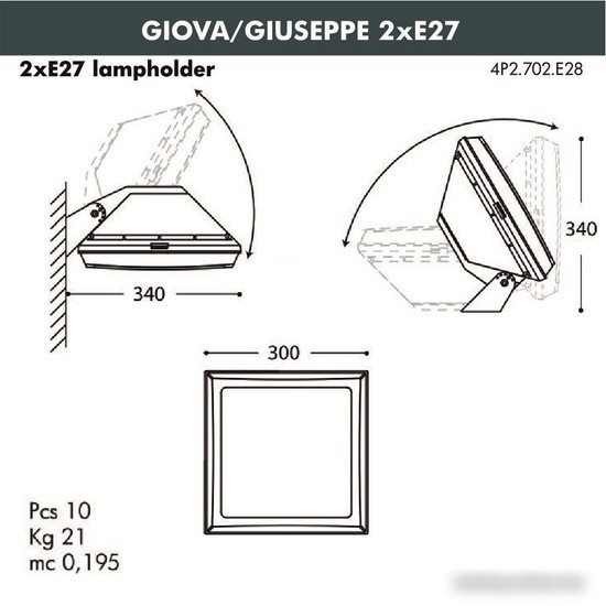 Городской фонарь Fumagalli Guizeppe 4P2.702.000.AYF1R (черный)