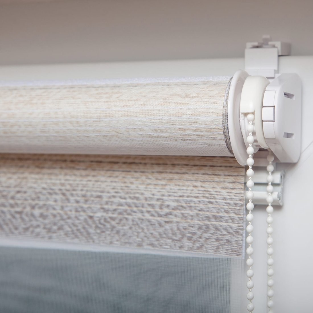 Рулонные шторы Lm Decor Дабл ДН LB 55-02 220x185 (бежевый/серый)