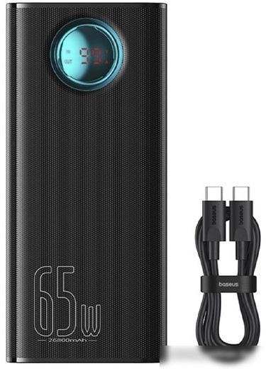 Внешний аккумулятор Baseus Amblight Digital Display Fast Charge Power Bank 65W 26800mAh (черный)