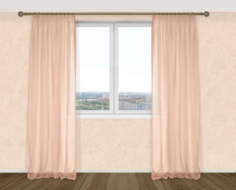 Комплект гардин Delfa Voile СТШ/Д-050 Voile/012 2x2.5 м (ванильный лед, 2 шт)
