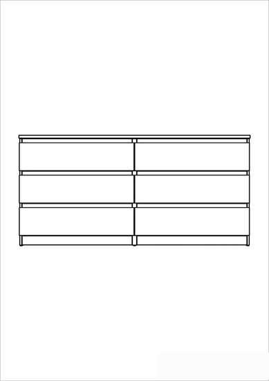 Комод Mio Tesoro Мальта 6 ящиков 160x54 2.05.02.060.1 (белый)