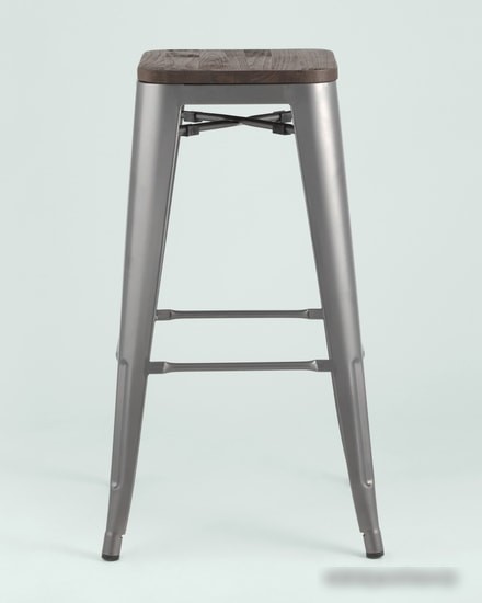 Табурет Stool Group TOLIX WOOD барный (серебристый) матовый