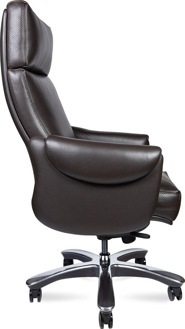 Офисное кресло Norden Ritz A 2108 brown leather (кожа коричневый/алюминиевая крестовина)