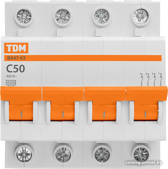 Выключатель автоматический TDM Electric ВА47-63 4Р 50А SQ0218-0035