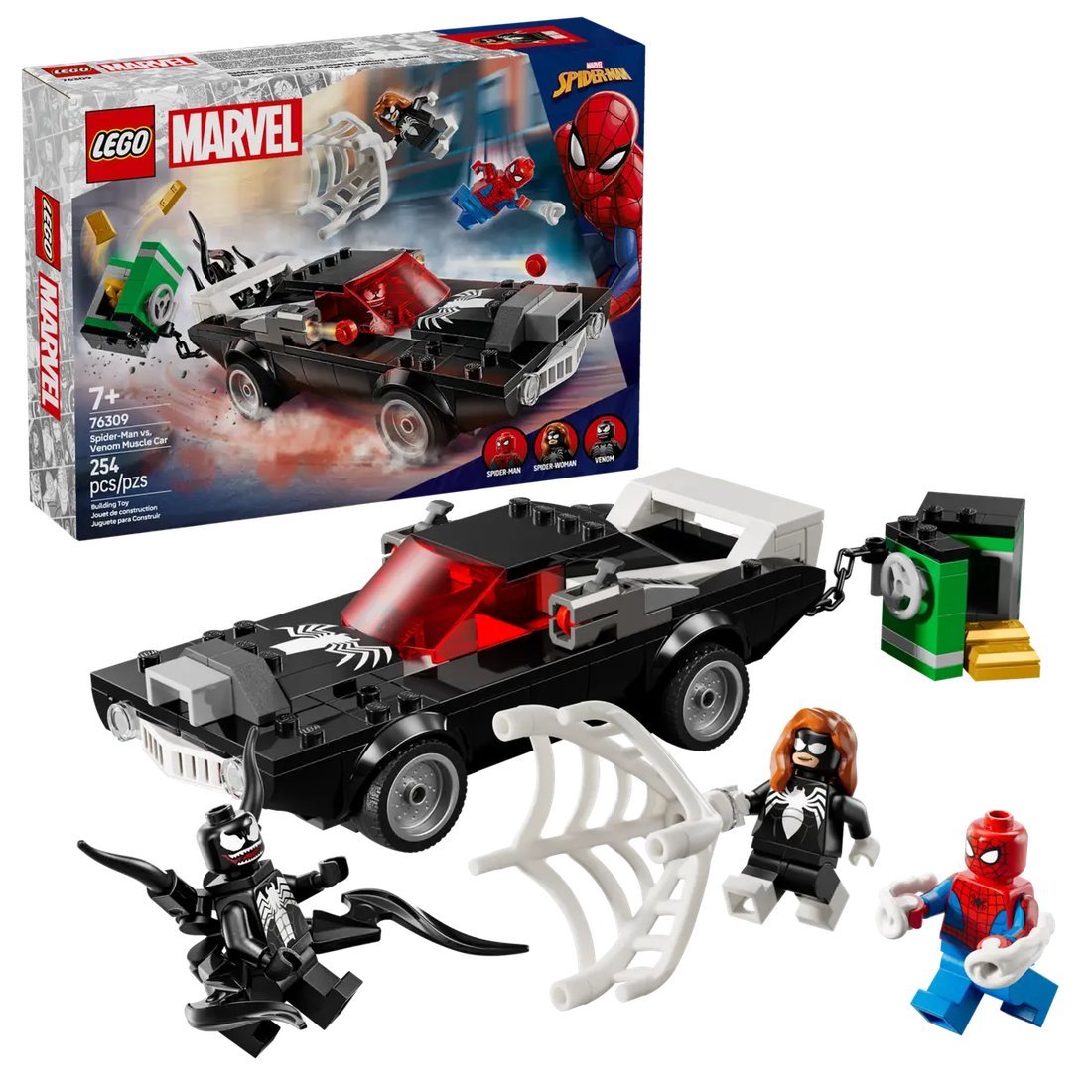 Конструктор LEGO Super Heroes Человек-паук против Венома на маслкаре 76309