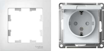 Розетка Systeme Electric AtlasDesign ATN000146 + ATN000101 (белый/белый)