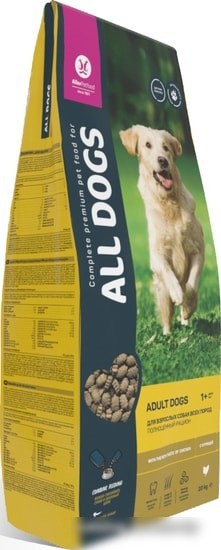 Сухой корм для собак All Dogs для взрослых собак с курицей 20 кг