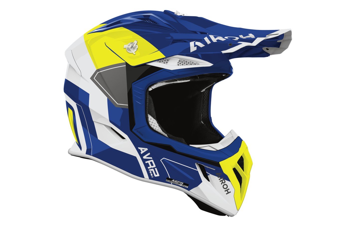 Мотошлем Airoh Aviator Ace 2 Shield AV22S31-L (L, синий/желтый глянец)