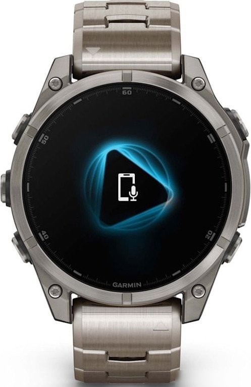 Умные часы Garmin Fenix 8 Sapphire, Titanium 47мм (светло-серый, титановый ремешок)