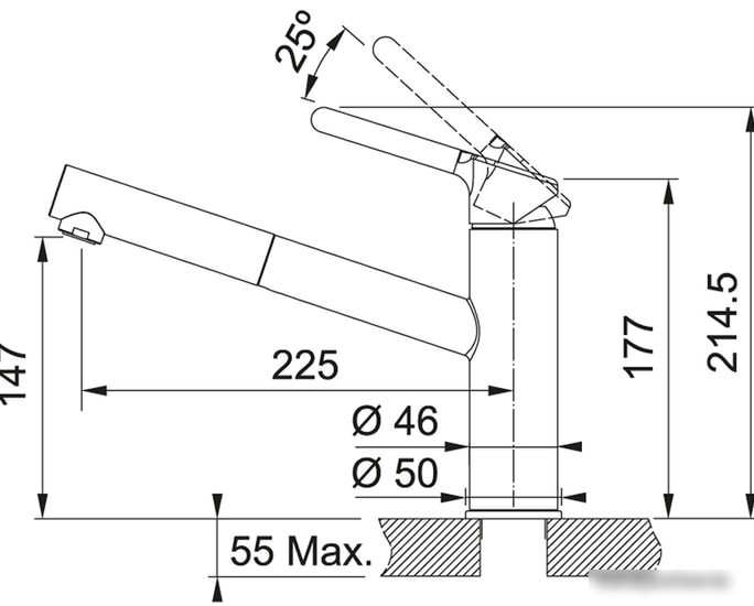 Смеситель Franke Orbit Pull Out 115.0623.141 (серый камень)