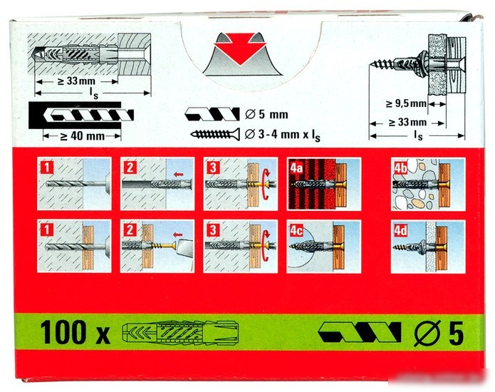 Дюбель универсальный Fischer UX 5x30 94721 (100 шт)