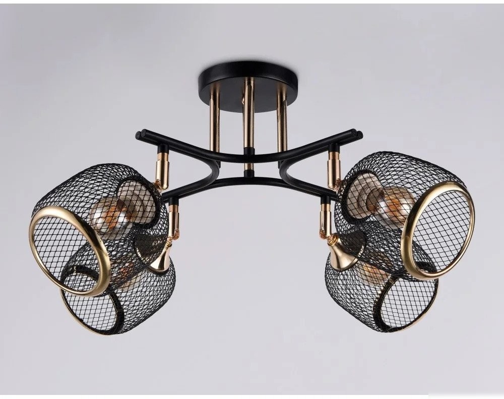 Люстра средней высоты Ambrella light Traditional TR80177/4 BK/FGD (черный/золото)