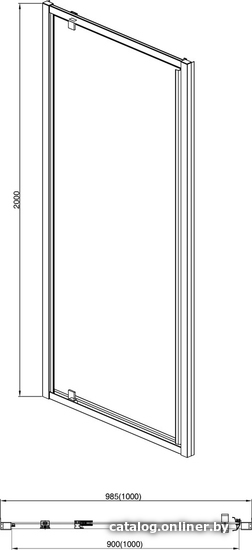 Душевая дверь Aquatek AQ ARI PI 10020BL 100x200 (черный/прозрачное стекло)
