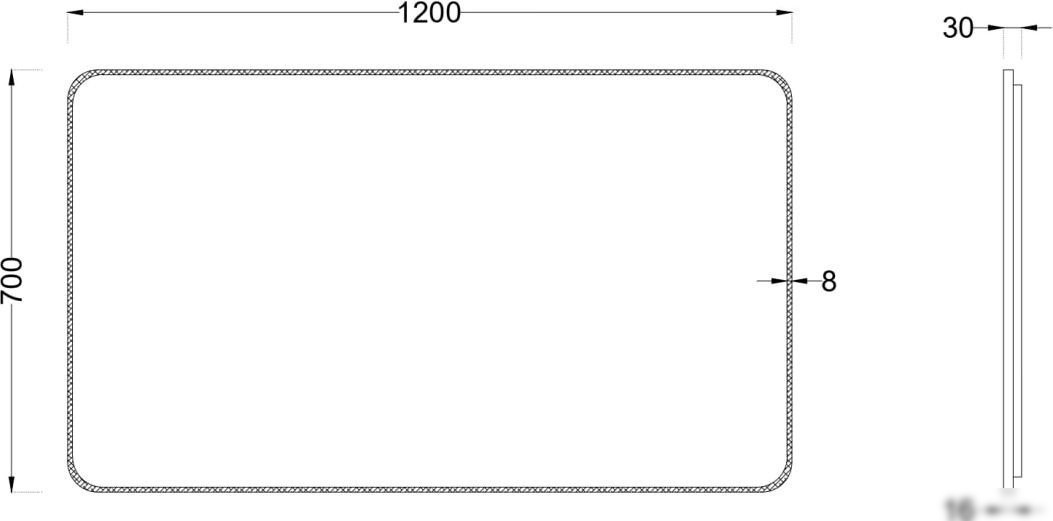 Roxen Зеркало Simon Long 510205-120B 120x70