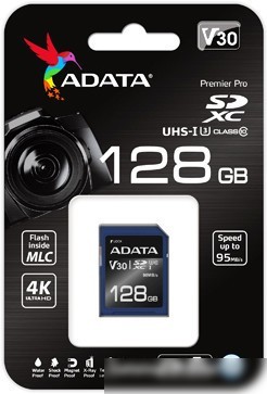 Карта памяти A-Data Premier Pro ASDX128GUI3V30S-R SDXC 128GB