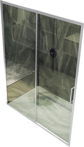 Душевая дверь MaybahGlass 195x150 MGD-1277-5 (бесцветное стекло/хром матовый)