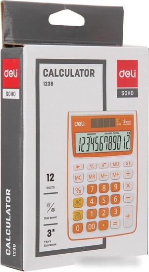 Бухгалтерский калькулятор Deli E1238black
