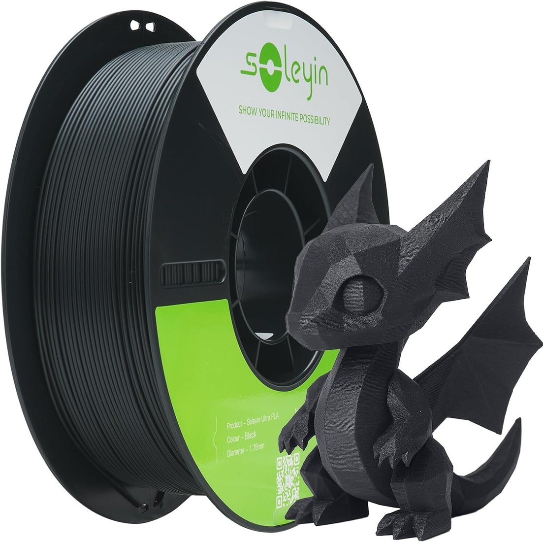 Филамент Creality PLA Soleyin Ultra 1.75мм 3301010560 (2 кг, черный) Филамент Creality PLA Soleyin Ultra 1.75мм 3301010560 (2 кг, черный)