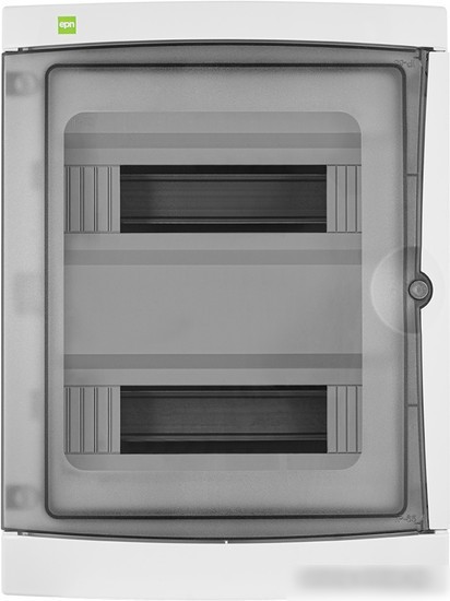 Бокс пластиковый Elektro-Plast GALANT 2x12M, N/PE 4x 8x16+6x10mm2, дымчатая пласт. дверь, светло-серый RAL7035, 410x305x160mm, IP65