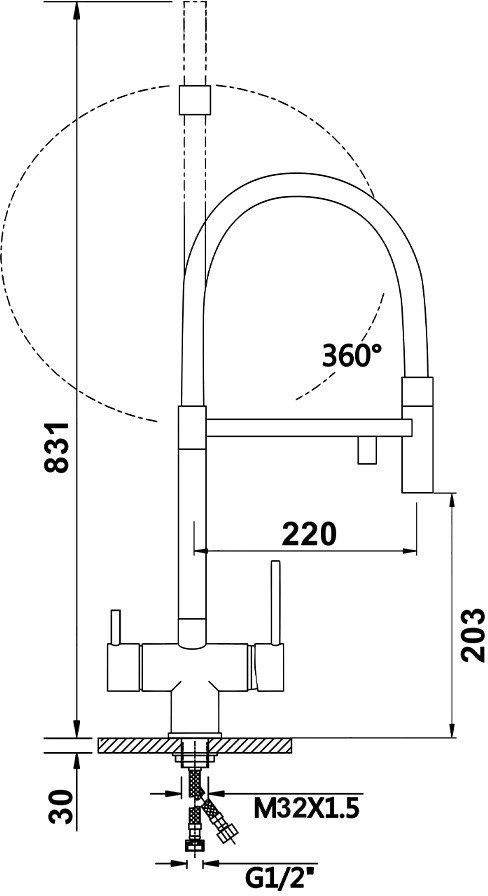 Смеситель Vieir 15039-C