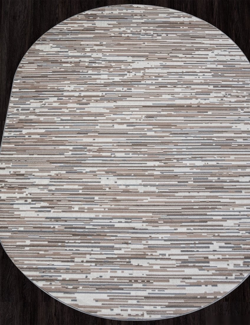 Ковер для жилой комнаты Merinos Sierra F352-OVAL-CREAM-BLUE (2.5x3.5)