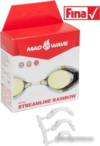 Очки для плавания Mad Wave Streamline Rainbow (пурпурный)