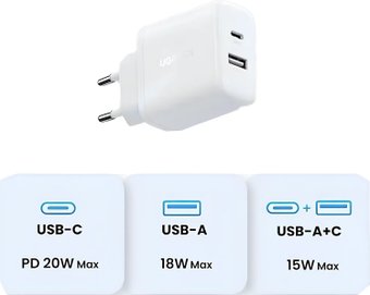 Сетевое зарядное Ugreen X227 45310 (белый)