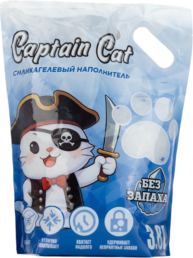Наполнитель для туалета Captain Cat Силикагелевый (без запаха, 3.8 л)