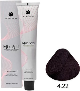 Крем-краска Adricoco Miss Adri 4.22 (100мл, коричневый интенсивный фиолетовый)