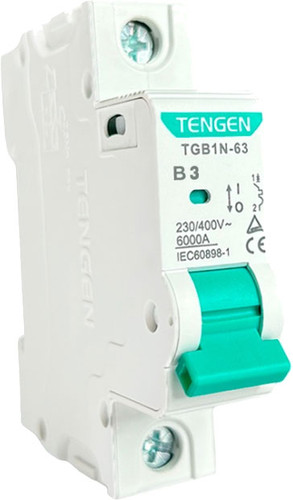 Выключатель автоматический Tengen TGB1N-63 1P 3A B 6kA 1M TGB1N-63-1-03B