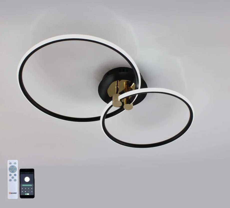 Припотолочная люстра Estares Lune 50W 2R-APP-615x360x110-BLACK/GOLD/WHITE-220-IP20