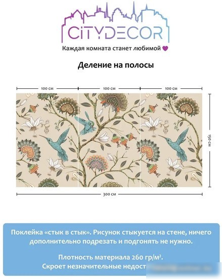 Фотообои Citydecor Абстракция 1 300x150