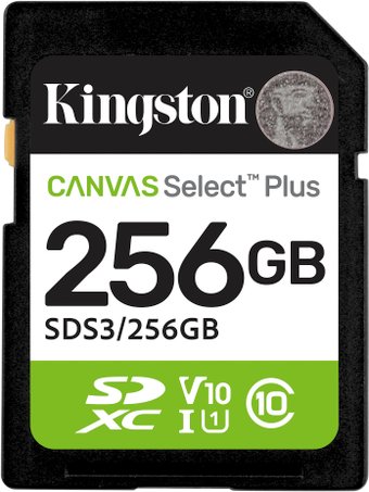 Карта памяти Kingston Canvas Select Plus SDXC 256GB SDS3/256GB