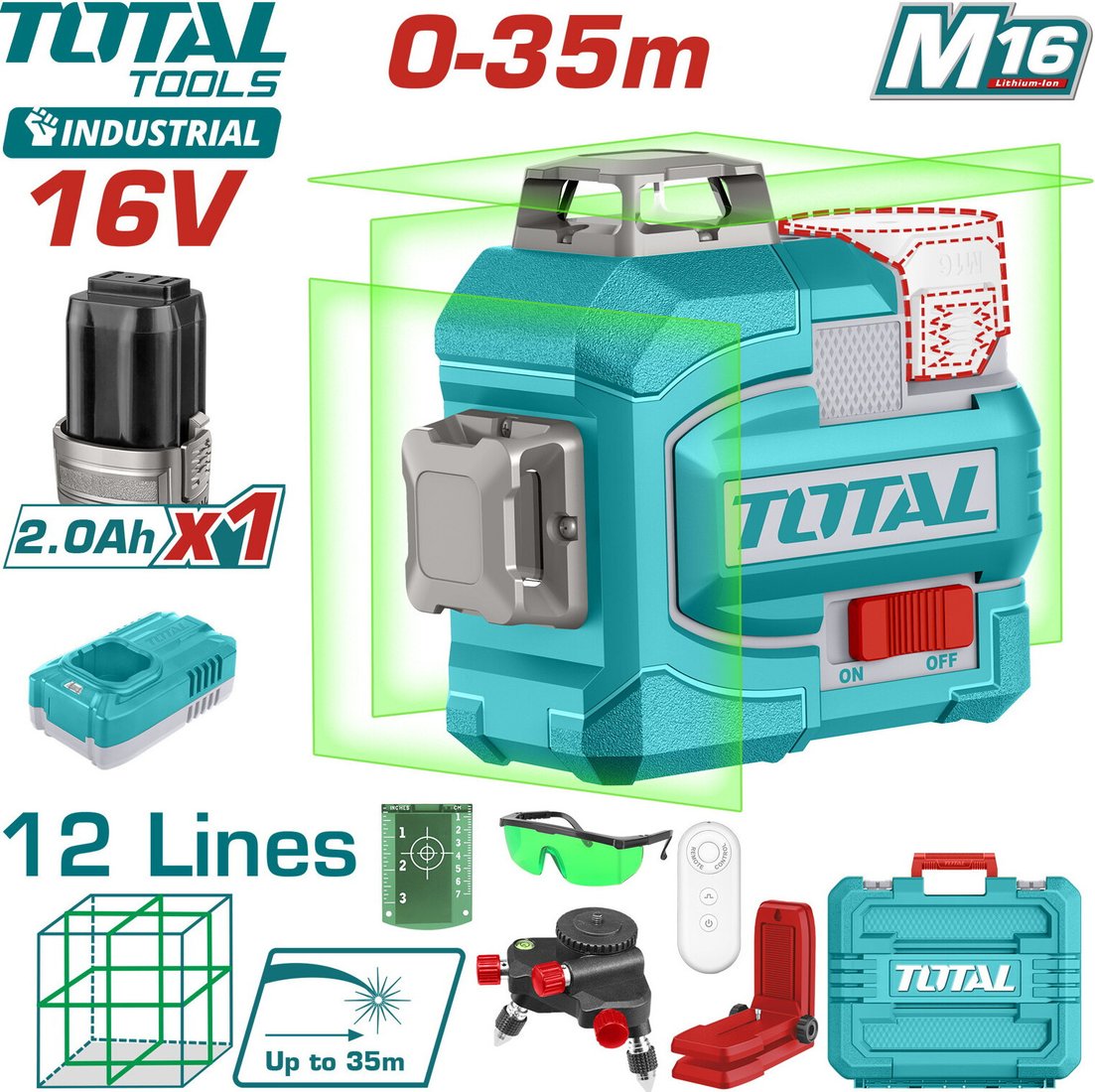 Лазерный нивелир Total TLL301201 (с 1-им АКБ, кейс) Лазерный нивелир Total TLL301201 (с 1-им АКБ, кейс)