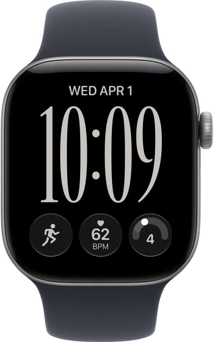 Умные часы Apple Watch Series 12 42 мм (алюминиевый корпус, серый космос/темно-синий, спортивный силиконовый ремешок M/L)